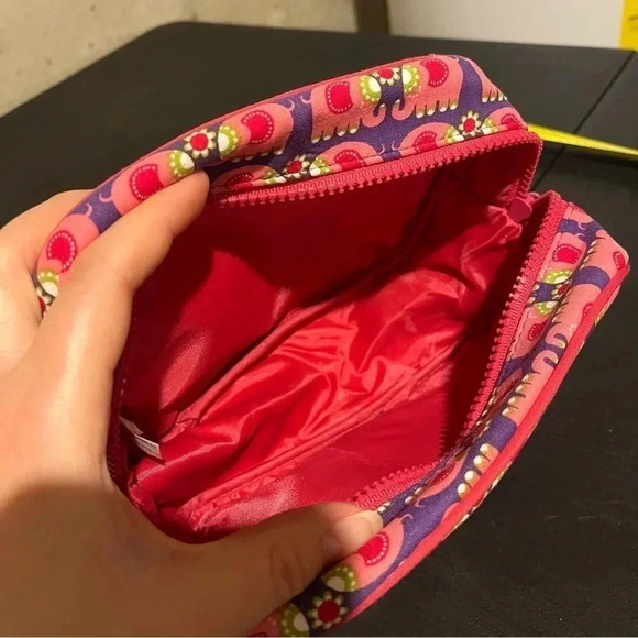 Once Upon A Rose Elephant Travel Bags Lot Of 2 Nesting Pink Floral Zip - Picture 11 of 11